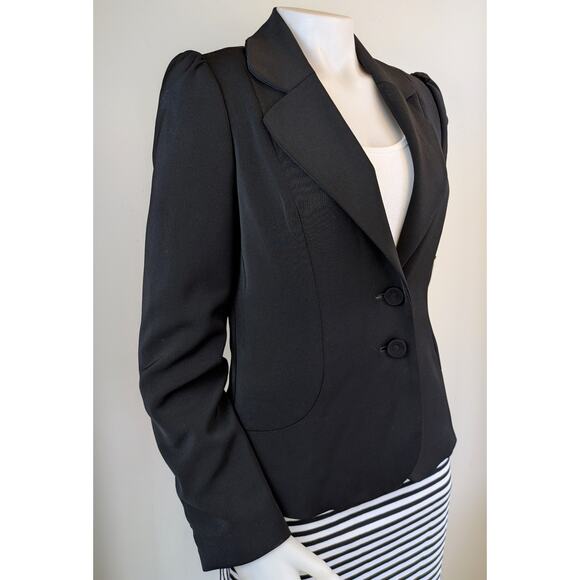 White House Black Market Blazer 8 Black Tailored Two Button Lined Classic Work - Picture 2 of 12